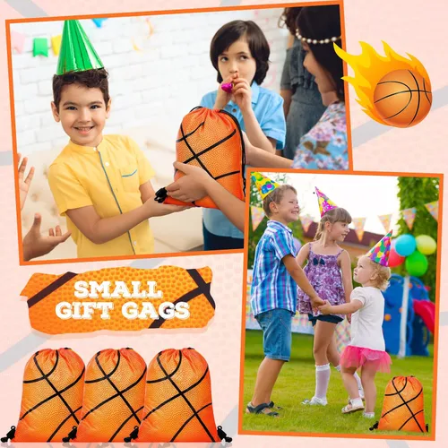 Vista 5 de Eccliy 24 bolsas de baloncesto con cordón para deportes, gimnasio, con cordón para baloncesto, regalos para adultos