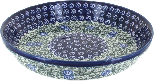 Vista 11 de Plato para pastel de tulipán azul de cerámica polaca de rosa azul
