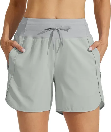 Vista 3 de Willit - Shorts atléticos para correr de 5 pulgadas para mujer, de secado rápido, para entrenamiento y senderismo, de cintura alta, con bolsillo