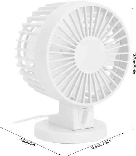 Vista 8 de A sixx Ventilador de escritorio de funcionamiento silencioso, ventilador silencioso, control remoto portátil para oficina y hogar (blanco)