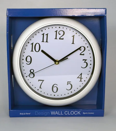 Vista 2 de Uniware® Reloj de pared, 10 x 10 x 1.7 pulgadas, pequeño (blanco)