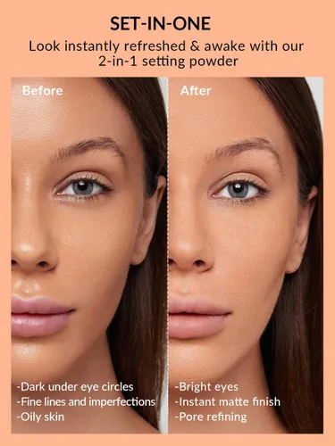Vista 4 de SHEGLAM Polvo Facial Insta-Ready Polvo Suelto para Ajuste Bajo los Ojos - Bisque