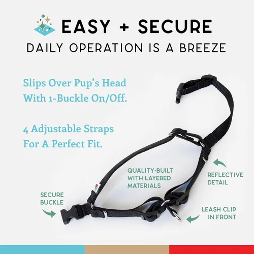 Vista 4 de Wildebeest Arnés sin tirones para perro, cómodos arneses de entrenamiento, diseño eficaz de arnés sin tirones, ideal para perros pequeños