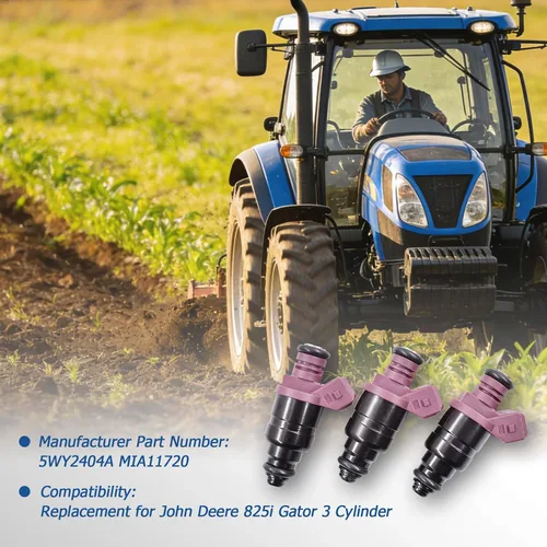 Vista 7 de 3 piezas de repuesto de inyectores de combustible para John Deere 825i Gator 3 cilindros 5WY2404A MIA11720