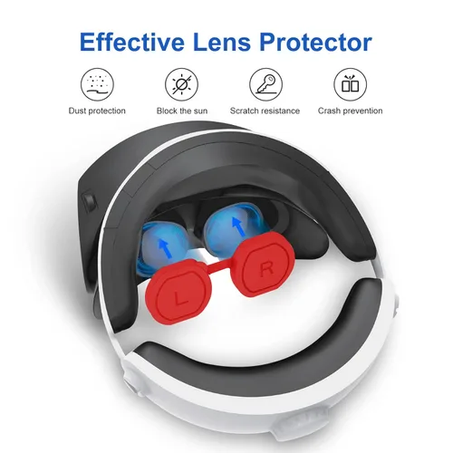 Vista 5 de KANG YU Accessories for PSVR2, VR Shell, Disposable Eye Cover, Joysticks Case, Lens Protector Cover for Playstation VR2 Accessories , Soft Washable
