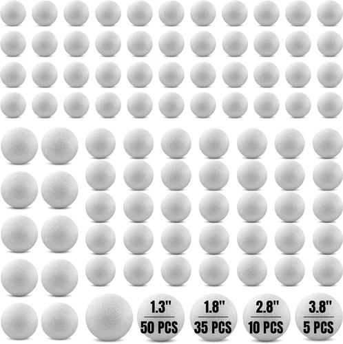 Vista 23 de Hygloss Bolas redondas de espuma para manualidades 6 piezas de espuma blanca de 3.8 pulgadas (XPS) para artes, pequeñas bolas de espuma