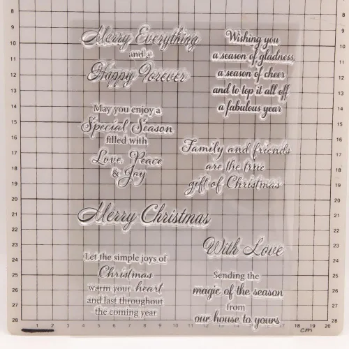 Vista 4 de NZJ Sello transparente con texto en inglés «Merry Christmas May You Enjoy a Special Season», sello de goma transparente para álbumes de recortes