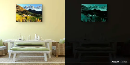 Vista 7 de Startonight Lienzo decorativo para pared, casa en montaña, paisaje de invierno, foto rural, naturaleza, enmarcado, 24 x 36 pulgadas