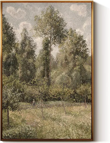 Vista 79 de InSimSea Arte de Pared en Lienzo Vintage con Marco Dorado Dama del Siglo XVII en Vestido Blanco Tono Oscuro 12 x 16 pulgadas, Retrato Melancólico
