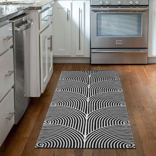 Vista 7 de Tiffasea Alfombras de cocina de 2 x 5 pies + 2 x 3 pies, alfombras de pasillo lavables modernas de algodón tejido de algodón para interiores