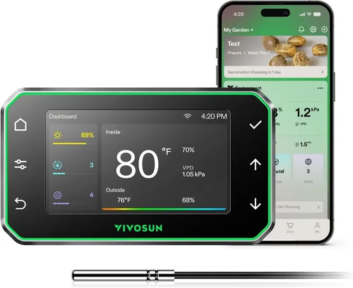 Vista 9 de VIVOSUN Controller E25, Expansion Port for E42A+/E42A, WiFi APP Control Controlador GrowHub para tienda de cultivo, compatible con dispositivos