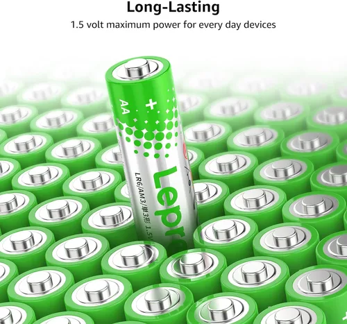 Vista 2 de Lepro Paquete Variado de Baterías, Baterías AA y AAA Paquete Combinado de 24 Unidades, 2800mAh Potencia Alcalina - 12 Baterías AA y 12