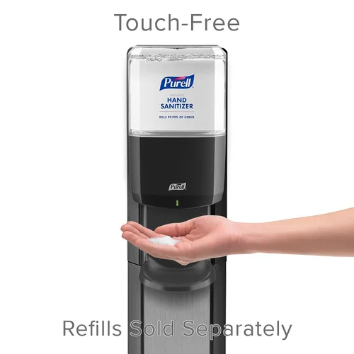 Vista 2 de Purell ES8 Desinfectante de manos Soporte de piso Paneles de grafito y plata - 7318-DS-SLV