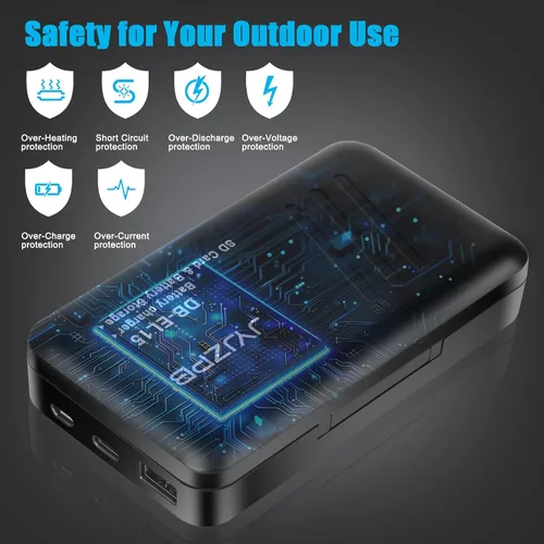 Vista 6 de JYJZPB EN-EL15C EN-EL15 Estación de almacenamiento de cargador de batería con ranuras para tarjetas SD USB-C Dual Charger Case with USB Output and