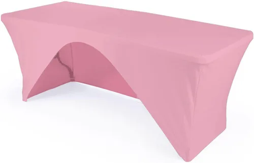 Vista 16 de LA Linen Mantel de elastano con respaldo abierto para mesa rectangular de 6 pies, 72 x 30 x 30 pulgadas, color negro
