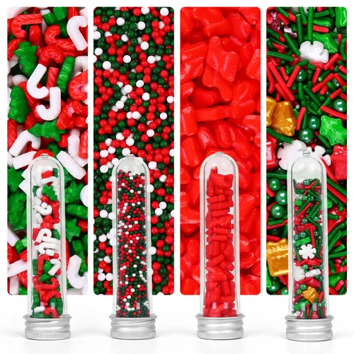 Vista 40 de Gránulos oculares para decoración de pasteles, chispas de perlas negras y rojas con murciélagos negros y dulces de globo ocular, perfectos
