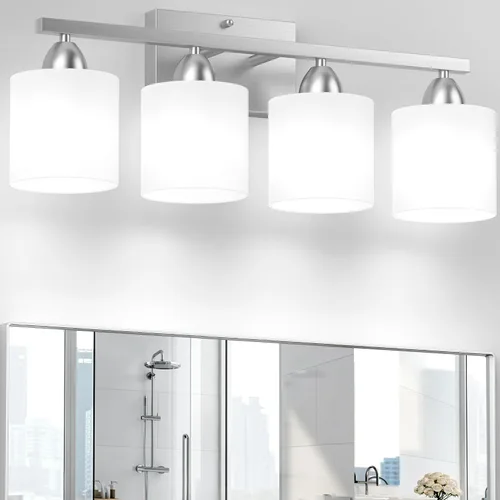 Vista 13 de Luces de baño negras sobre espejo, lámpara de tocador anti-óxido para baño, moderna lámpara de pared de 2 luces para sala de estar, base estándar