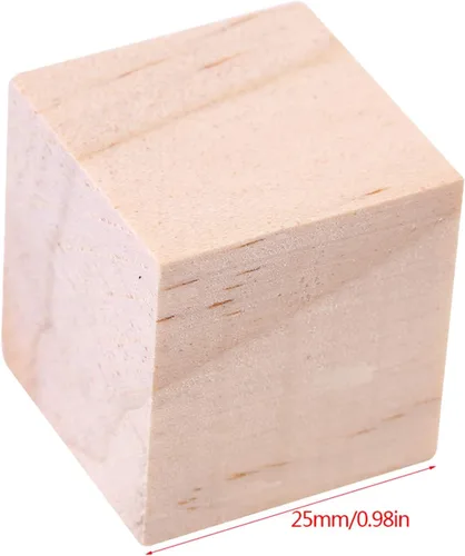 Vista 4 de Natural Wood Cubes, Square Blocks for DIY Crafts Home Decor Kids Toys Smooth SurfaceNonToxic (25mm (10 Pieces))