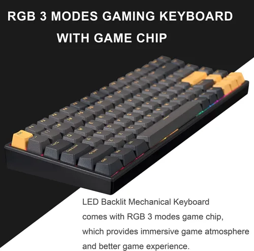Vista 4 de ONE METER 75 Wireless Mechanical Keyboard Hot Swappable Mechanical Gaming Keyboard with Gateron G-Pro Switch and PBT Keycaps RGB LED Backlit