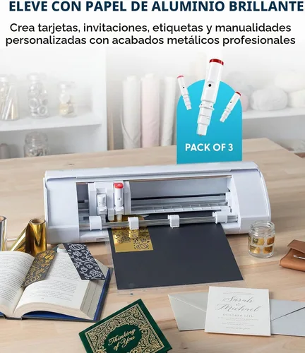 Vista 6 de Silhouette - Juego de bolígrafos térmicos, puntas superfinas, finas y anchas, juego de 3 piezas para transferencia de lámina, temperatura máxima