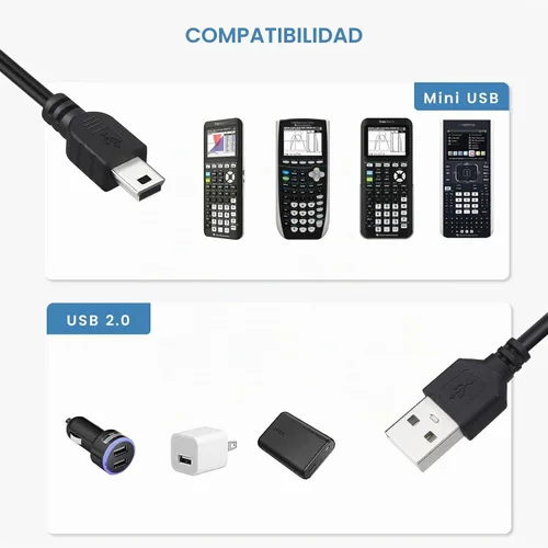 Vista 2 de Cargador Smays para calculadora gráfica TI-84 Plus CE, TI-Nspire CX/CX CAS