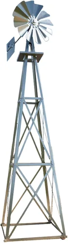 Vista 8 de Outdoor Water Solutions Molino de viento decorativo para patio trasero, acabado bronce, torre de 4 patas duradera resistente a la intemperie