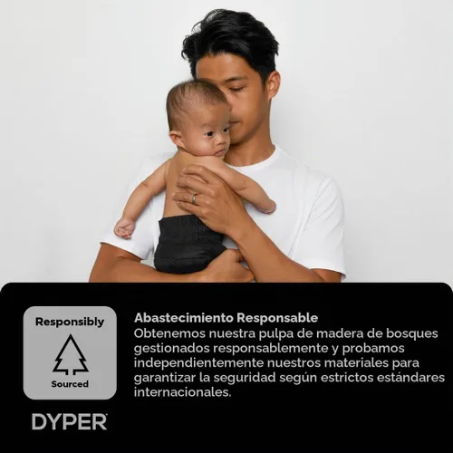 Vista 6 de DYPER - Pañales desechables para bebé de carbón mejorado para día y noche - Hechos con ingredientes a base de plantas* e honestos, hipoalergénicos