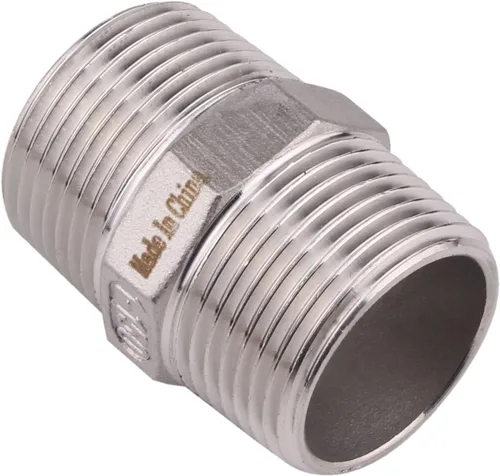 Vista 4 de Boquilla hexagonal macho NPT de 1 pulgada - DERPIPE acero inoxidable 304 roscado para kit de preparación, aplicación de tuberías caseras