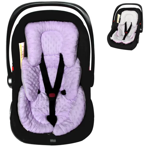 Vista 8 de Inserto para asiento de automóvil infantil, cojín reversible 2 en 1 para asiento de automóvil para recién nacido, soporte para la cabeza y el Negro