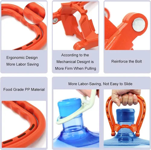 Vista 2 de Mango ergonómico avanzado para botella de agua de 5 galones, apto para tapas de botellas de agua de 5 galones, mango de botella de agua potable