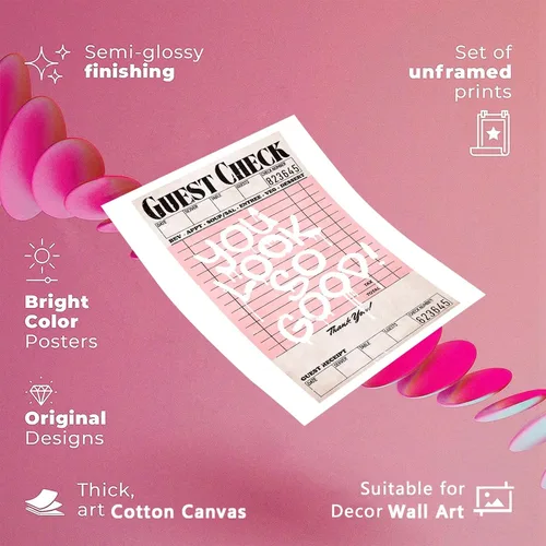 Vista 8 de KFDJIG Lienzo retro de moda para pared, arte de pared, color rosa y naranja y negro, pósteres inspiradores de galería, You Look So Good, impresiones