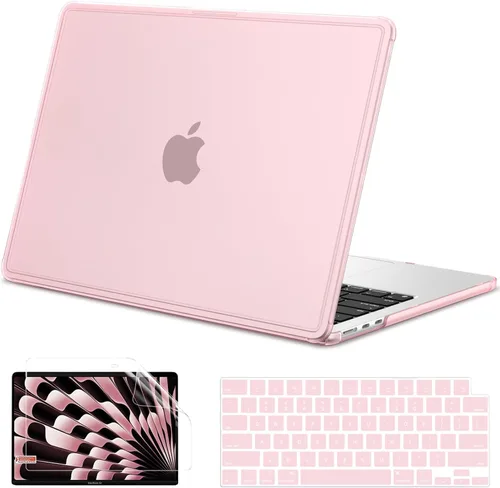 Vista 10 de G JGOO Compatible con MacBook Air de 15 pulgadas 2026 2025 2024 2023 M5 A3448 M4 A3241 M3 A3114 M2 A2941, carcasa rígida de plástico para MacBook