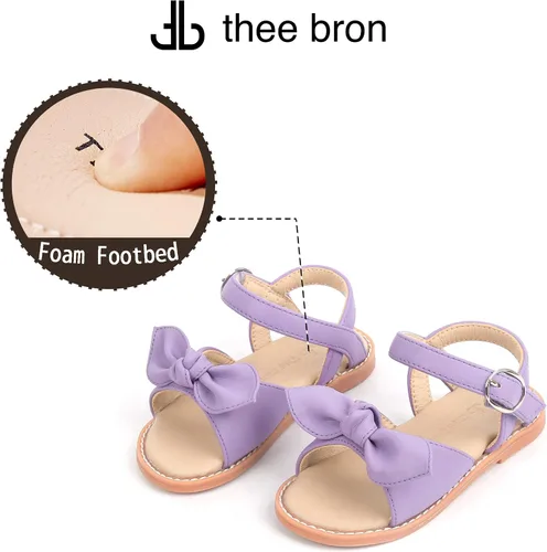 Vista 119 de THEE BRON Sandalias cómodas para niñas, zapatos para niños, sandalias rellenas