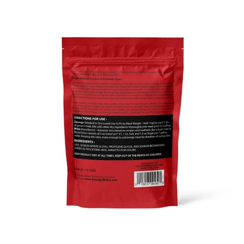 Vista 2 de The Sausage Maker Insta Cure #1 Sal curadora sin tinte rojo, 8 onzas 6.25% de nitrito de sodio para salchichas, tocino, jamón, cecina, pastrami