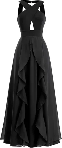 Vista 5 de Vestido largo transformador para mujer vestido de graduación convertible con tirantes delgados para boda cóctel vestido largo