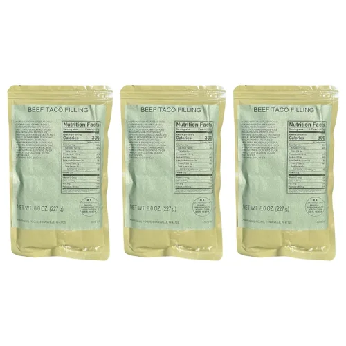 Vista 17 de MRE (comida lista para comer) Entree de una sola porción Comidas de emergencia Alimentos de supervivencia Dátiles frescos Larga vida útil