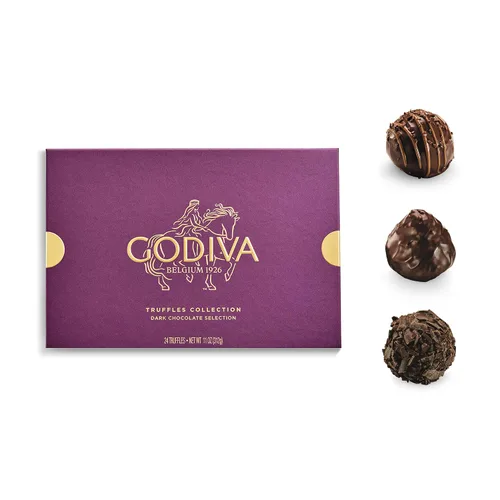 Vista 2 de Godiva - Caja de regalo de trufas belgas de chocolate oscuro, gourmet