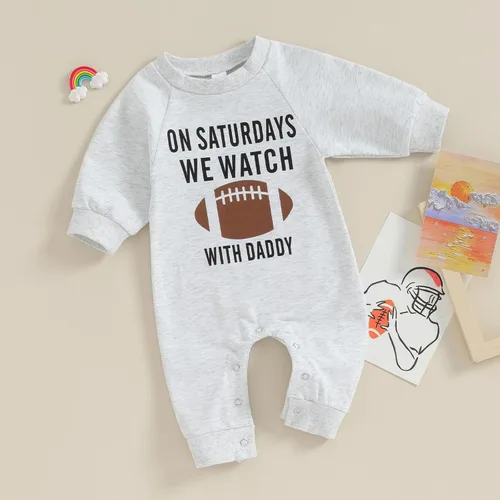 Vista 2 de Honganda Enterizo de fútbol para bebés y niñas con diseño divertido de papá Saturday