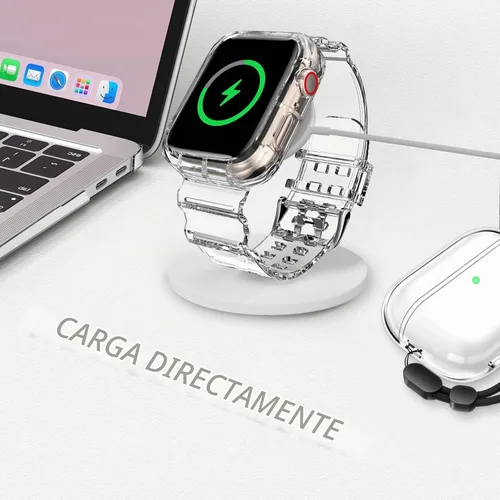 Vista 5 de DABAOZA Compatible for Clear Apple Watch Band 41mm 40mm 38mm ClearCrystal Transparente