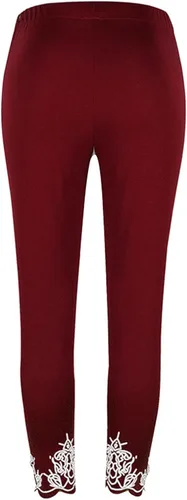 Vista 3 de Pantalones cortos Capri talla grande para mujerKcocoo de talle alto levantamiento de culatas calf recortado floral barriga control yoga pantalón