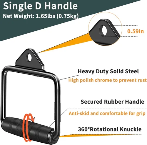 Vista 2 de Accesorio de máquina de cable sólido, accesorios de cable para gimnasio, accesorios de cable de gimnasio, juego de accesorios de máquina de cable