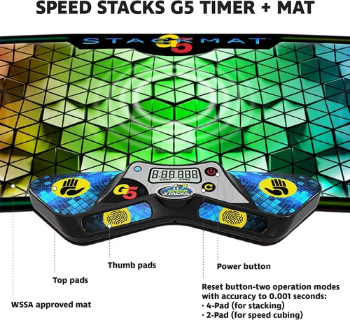 Vista 4 de Speed Stacks G5 Stackmat (Temporizador y Alfombrilla) Precisión hasta 0.001 Segundos, Baterías Incluidas Aprobado por las asociaciones