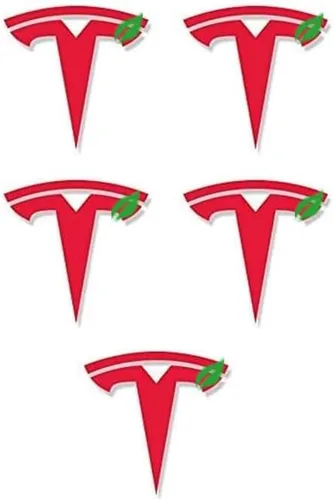 Vista 9 de Adhesivos con emblema T para llanta de rueda de tapa central, 5 piezas, compatibles con el modelo S X 3 Plata