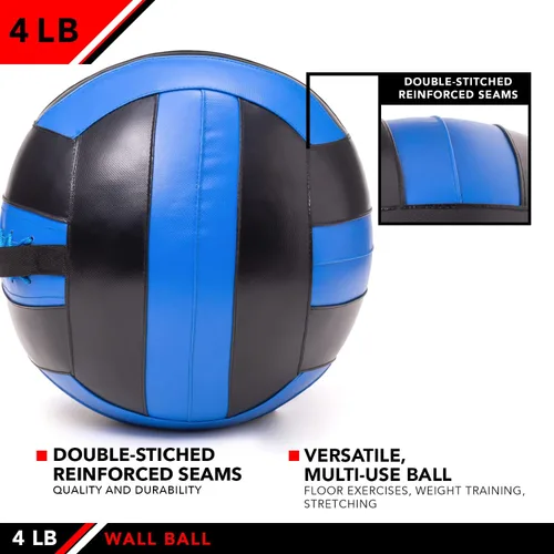 Vista 4 de JFit Wall Ball – Premium Soft Weighted Exercise Ball for Strength, Conditioning, Gym & Home Workouts, 4-30 LB