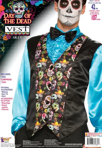 Vista 2 de Rubies Forum Novelties Inc - Chaleco para el día de los muertos Como se muestra talla única