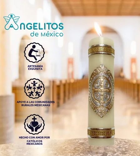 Vista 2 de Medalla enmarcada San Benito Vela Única Cirio de San Benito Protección