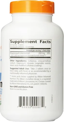 Vista 3 de Doctor's Best Magnesio de alta absorción (100 mg elemental) - 240 unidades (paquete de 3)