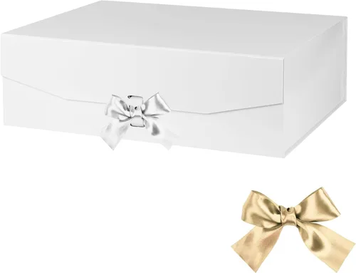 Vista 23 de GoooodGift Caja de regalo negra para regalos de 10 x 7.3 x 3.5 pulgadas, caja decorativa con cinta, caja de regalo vacía con tapa cierre magnético