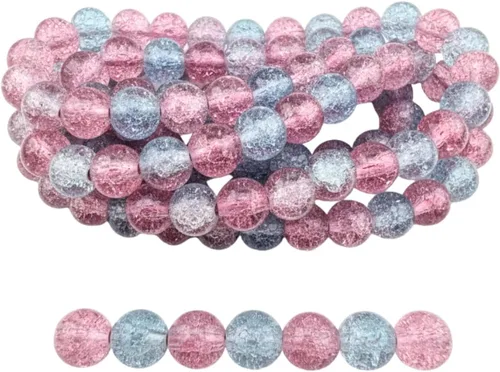 Vista 56 de DandS ltd Cuentas de cristal agrietadas para la fabricación de joyas, champán, pulseras vibrantes de bricolaje, collares, aretes, suministros