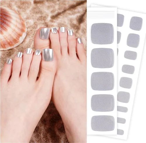 Vista 10 de DANNI & TONI Tiras de gel semicuradas para uñas de los pies, color burdeos (Garnet Gaze) Ojo de Gato, Calcomanías de uñas de gel Pedi Wraps 37